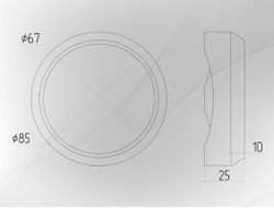 Бленда (маска) для линз №6 Mini Black (черная) 3.0 дюйма, 1шт