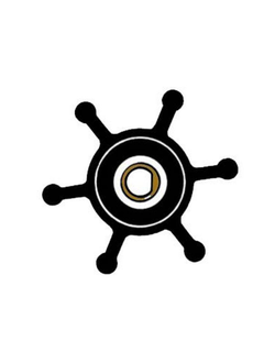 Импеллер с лыской Ancor 2080 Ø51x22мм посадочное Ø8,1мм 6 лопастей для помпы охлаждения двигателя из чёрного нитрила