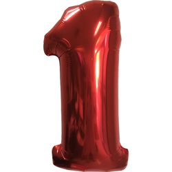 Воздушный шар фольгированный "ЦИФРА 1. КРАСНЫЙ
