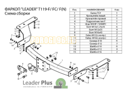 Фаркоп Лидер-Плюс для Toyota Highlander (2010-2013)