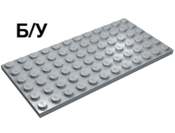 ! Б/У - Plate 6 x 12, Light Bluish Gray (3028 / 4211400) - Б/У