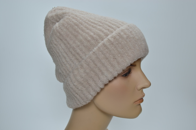 Кремовая итальянская шапка из кашемира кремового цвета Визио Италия
