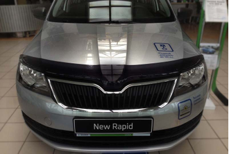 Дефлектор капота темный SKODA Rapid 2012-2020