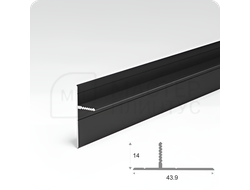 Теневой плинтус с подсветкой ПО-146 Черный