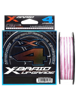 Шнур YGK X-Braid Upgrade X4 200м White Pink #0.8, 0.148мм, 14lb, 6.3кг