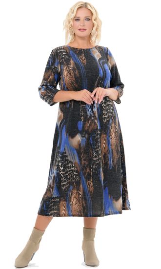 Платье полуприлегающего силуэта из плотного джерси &quot;ПАУЛА&quot; арт.  2940603  (цвет синий) Размеры 48-80