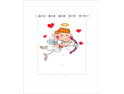 Штора в ванную для влюбленных, на 14 февраля  №22