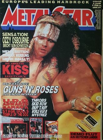 Metal Star Magazine June 1991 Guns N Roses, UDO, Иностранные музыкальные журналы, Intpressshop