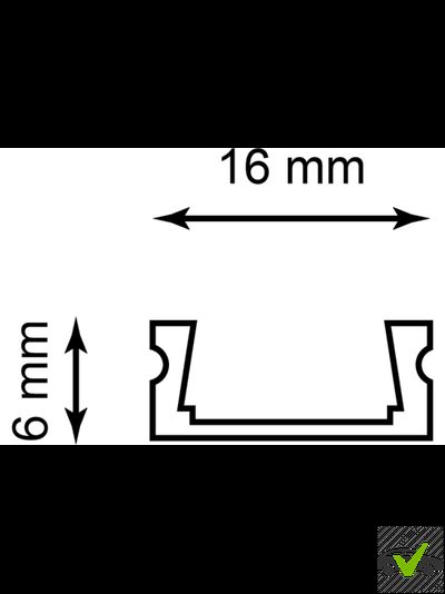 Профиль накладной алюминиевый 2м для светодиодных лент