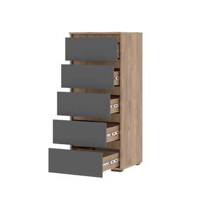 Хелен КМ 03 Комод 5 ящиков 500х1190х465 дуб крафт золотой/графит