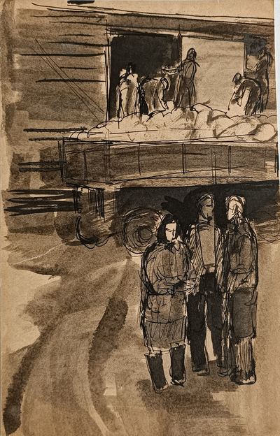"Смерть фашистской гадине!" бумага тушь 1940-е годы
