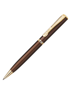 Ручка подарочная шариковая PIERRE CARDIN (Пьер Карден) "Eco", корпус коричневый, латунь, золотистые детали, синяя, PC0866BP