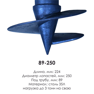 Литой наконечник для винтовых свай ЛН 89-250