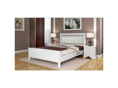 Кровать "Грация" античный белый из массива (Браво) в Липецке