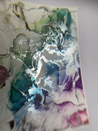 Слайдеры фольгированная акварель Alcohol Ink NF-014 SILVER