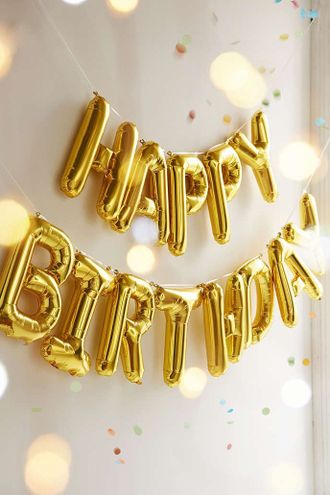 Мини-Надпись "Happy Birthday", Золото, 41см в упаковке