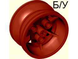 ! Б/У - Wheel 43.2mm D. x 26mm Technic Racing Small, 3 Pin Holes, Dark Red (41896 / 4567431) - Б/У