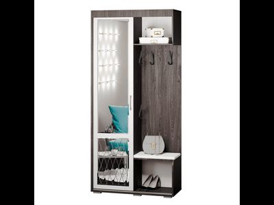 Прихожая Варда (1000*2180*440мм), ясень темный/белый