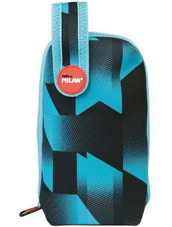 Пенал Milan Fusion на ручке с 4-мя отделениями, наполненный (синий)