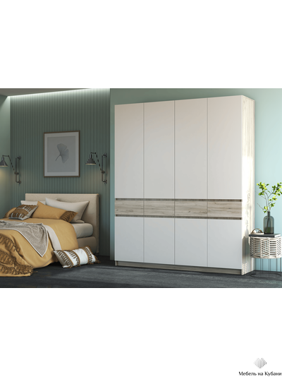 Бостон Шкаф ШК-004 ЛДСП Дуб Крафт серый/ Кашемир