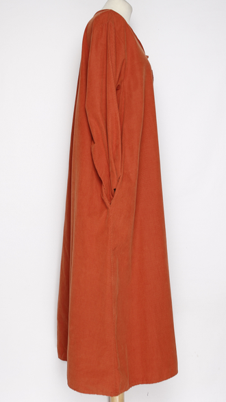 Платье  Бохо "Вельвет-пуговицы " кофе, апельсин, яблоко до р.54