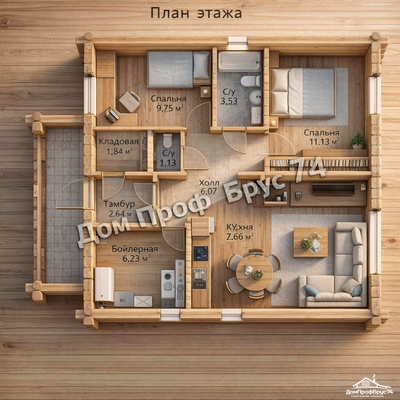 «Беллатрикс»  9,12 х 9,12 м — 83,18 м²