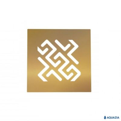 Трап водосток ZENTRUM Antik 150х150 Боковой выпуск (Золото)