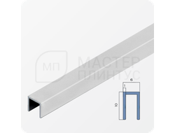 П-образный бордюр-вставка из алюминия 6х10 мм. NEEXY PV85-41 SW Муар белый 2.7 м.