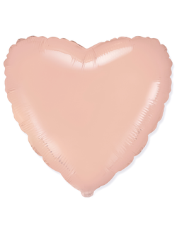 Шар (18''/46 см) Сердце, Пудра, Сатин