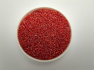 Бисер Китайский №12-105 красный прозрачный с металлическим оттенком, 50 грамм