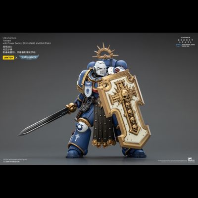 Ультрамарин брат Торвальд (Warhammer 40K) - КОЛЛЕКЦИОННАЯ ФИГУРКА 1/18 Torvald with Power Sword, Stormshield and Bolt Pistol (JT02809) - JOYTOY