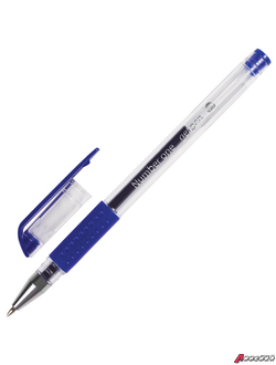 Ручка гелевая с грипом BRAUBERG «Number One», СИНЯЯ, узел 0,5 мм, линия письма 0,35 мм. 141193