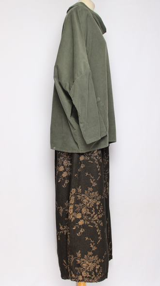 Рубашка "Вельвет хомут роза" хаки, бежевая до р.56