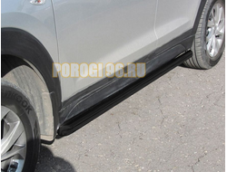 Защита порогов d42 труба черная для Nissan TERRANO (2014-...)