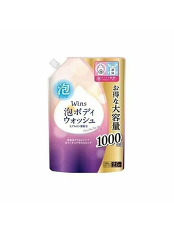 Wins Foaming Body Soap Увлажняющее жидкое органическое мыло-пенка для тела с гиалуроновой кислотой (цветочный аромат) 1000 мл, мягкая упаковка с крышкой.