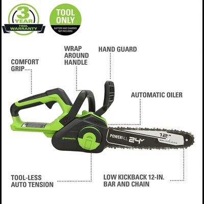 Цепная аккумуляторная пила Greenworks GD24CS30