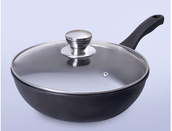 Сковорода ВОК литой алюминий, 28см с крышкой