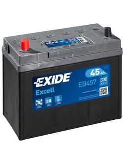 АККУМУЛЯТОР автомобильный EXIDE EXCELL EB457 (АЗИАТСКИЙ ТИП КОРПУСА) L+ 45Ah 330А (En)