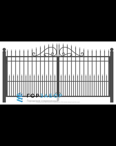 Распашные сварные ворота с элементами ковки KSZ15-29 для частного дома купить