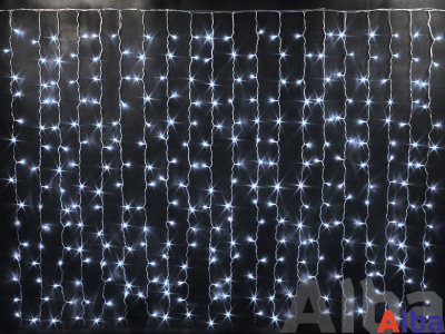 Занавес 2*1.5 м, БЕЛЫЙ ХОЛОДНЫЙ, IP65, постоянное свечение