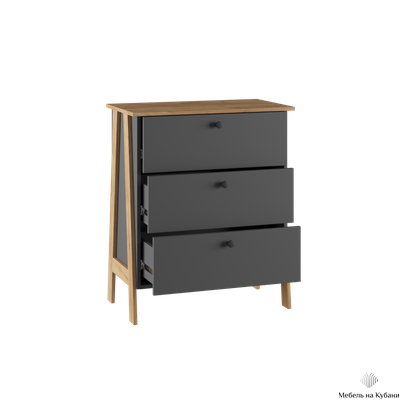 Теодора Комод ПВШ Графит/Дуб крафт