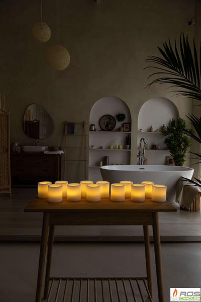 Набор LED свечей с парафиновыми плафонами (9,2*10см - 12шт), "Цветной"