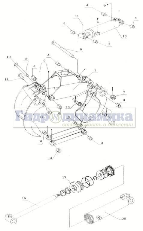 Комплект уплотнений VA44522 для финского грейфера Vahva 38B