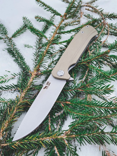 Складной нож Чиж NEXT сталь AUS10, рукоять G10, цвет тан