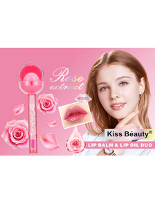 Двойной блеск для губ Kiss BEAUTY ROSE EXTRACT LIP BALM &amp; Lip OIL DUO