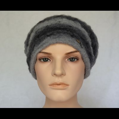 Итальянский вязаный берет Vizio 7014 темно - серый