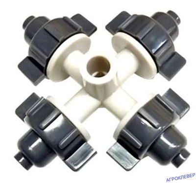 Туманообразователь 4 сопла 2,5bar, серый, 32,0л/ч, радиус 0,8-1,0м