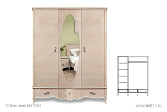 Шкаф для одежды "Katrin" фигурный 3-х дв. с зеркалом, Belfan купить в Симферополе