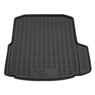 Коврик в багажник пластиковый (черный) для Skoda Octavia A7 (13-17)/(17-20) с карманами  (Борт 4см)