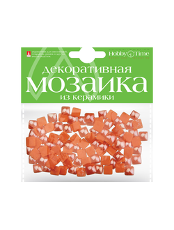 Мозаика из керамики 8х8 мм 100 шт тонкая Оранжевая